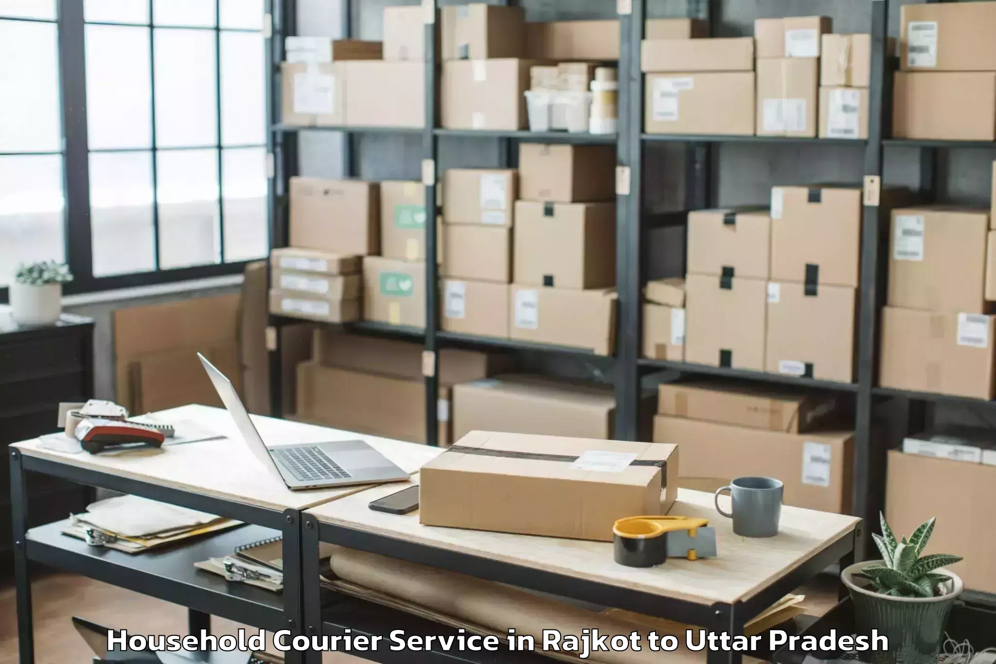 Book Rajkot to Banda Household Courier Online